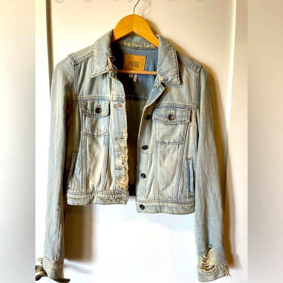Paige | Washed Denim Crop Jacket - Picture 1 of 2